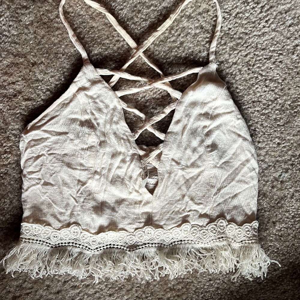 Beige crop top
